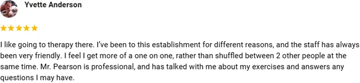 Physical Therapy Clarksville TN Yvette Anderson Testimonial